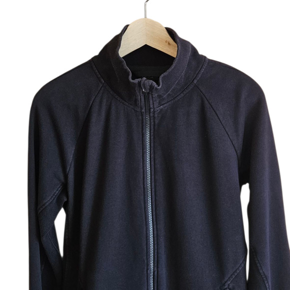 Athleta Sweatshirt Longer Length Pockets Stretchy Black Women's Size Large - Picture 3 of 9